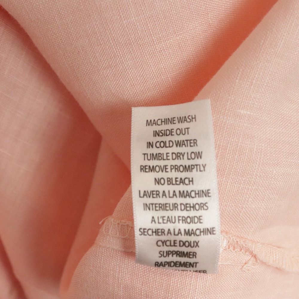 Frank & Eileen Daphne Linen Shirt Dress Peach Pink Small - Picture 10 of 10